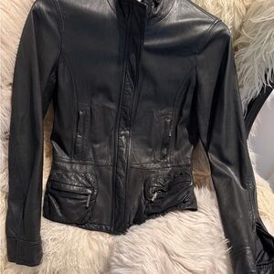 Vince Black Leather Jacket for Women
